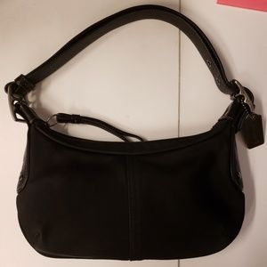 COACH Black Nylon Hobo Shoulder Bag Small